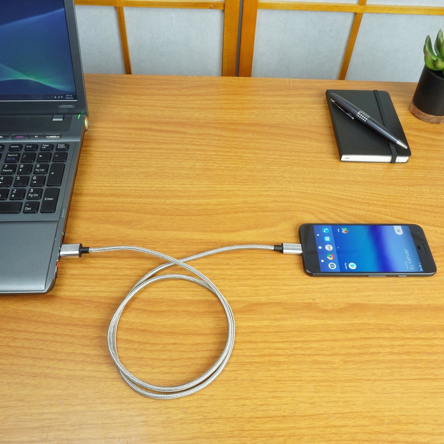 ARMOUR CHARGE C : Woven Stainless Steel - USB C